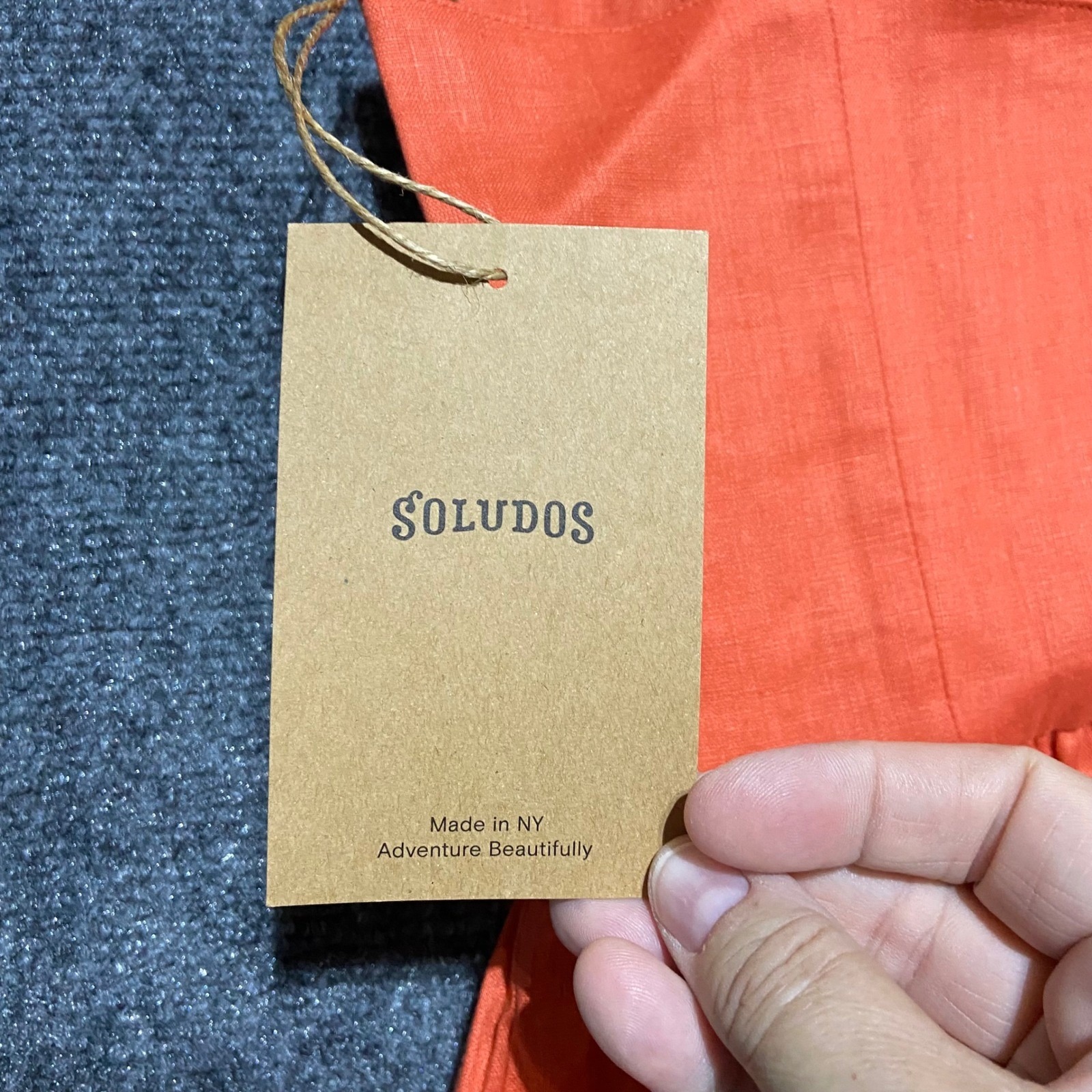 Soludos Womens Orange 100% Linen Button Front Pocket Sundress Size M New — image 8 of 8